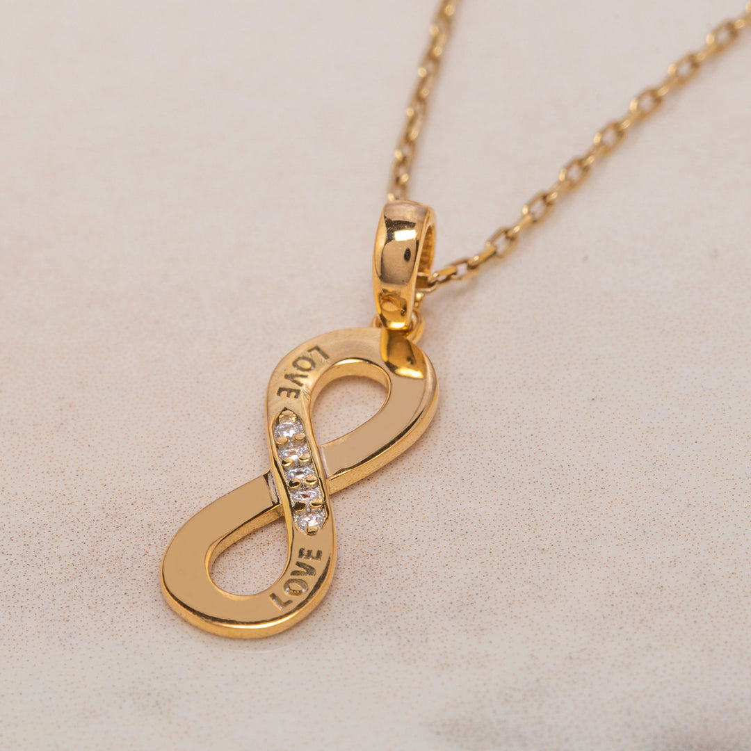 14K Solid Gold Infinity Necklace K94