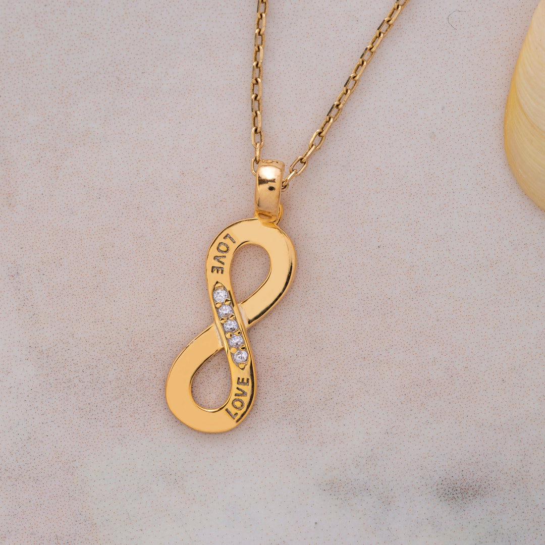 14K Solid Gold Infinity Necklace K94