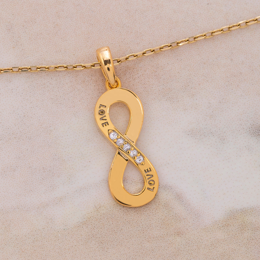 14K Solid Gold Infinity Necklace K94