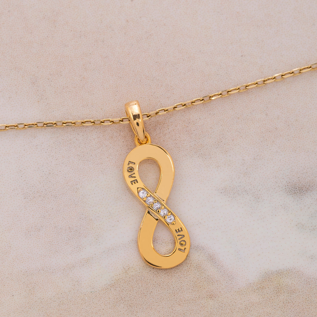 14K Solid Gold Infinity Necklace K94