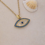 Load image into Gallery viewer, 14K Solid Gold Evil Eye Necklace K93
