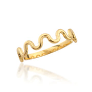 14K Solid Gold Wave Ring Y311