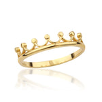 Load image into Gallery viewer, 14K Solid Gold Thin Crown Ring Y315
