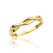 14K Solid Gold Braid Ring Y322