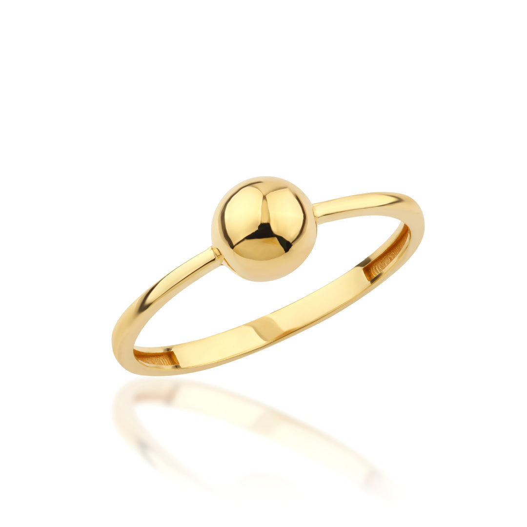 14K Solid Gold Ball Ring Y325
