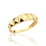 14K Solid Gold Big Pyramid Ring Y333