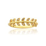 Load image into Gallery viewer, 14K Solid Gold Olive Leaf Ring Y335
