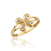 14K Solid Gold Butterfly Ring Y366