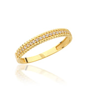14K Solid Gold Braid Ring Y373