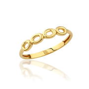 14K Solid Gold Oval Ring Y361