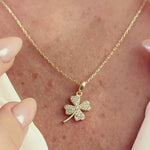 Load and play video in Gallery viewer, 14K Solid Gold Clover Necklace K141
