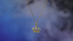 Load and play video in Gallery viewer, 14K Solid Gold Crown Necklace K126
